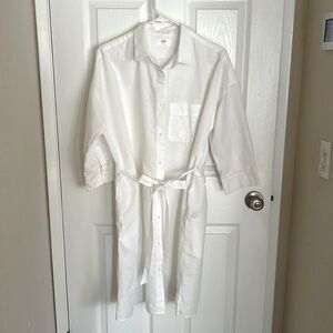 White Uniqlo Linen Dress